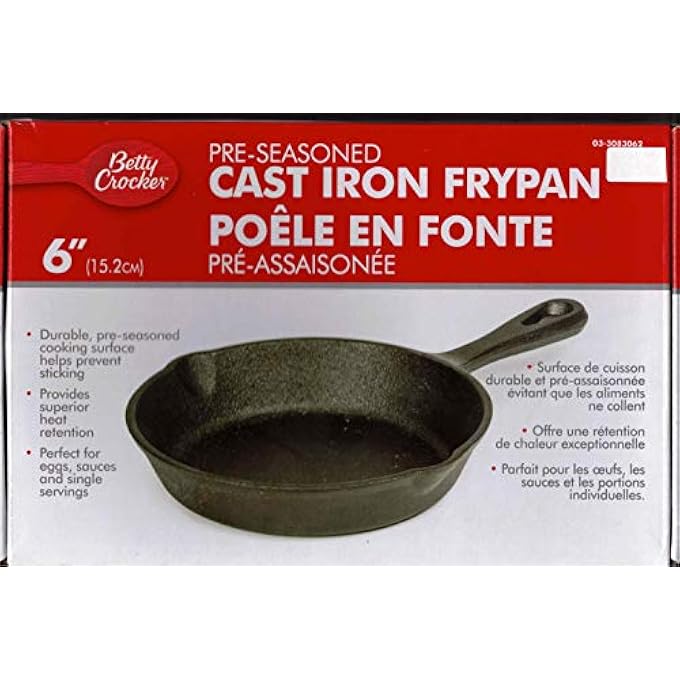 rayihni PreSeasoned 6 152Cm Betty Crocker Cast Iron Frypan - Image 1