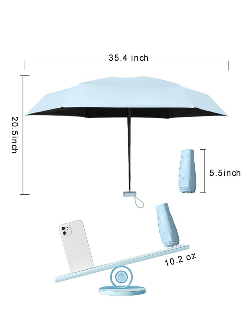 مظلة السفر للشمس والمطر للمشي مع حقيبة، مظلة UV مدمجة للشمس والمطر، خفيفة الوزن وقابلة للحمل، مظلة مقاومة للرياح لحماية UV للنساء والرجال - Image 5