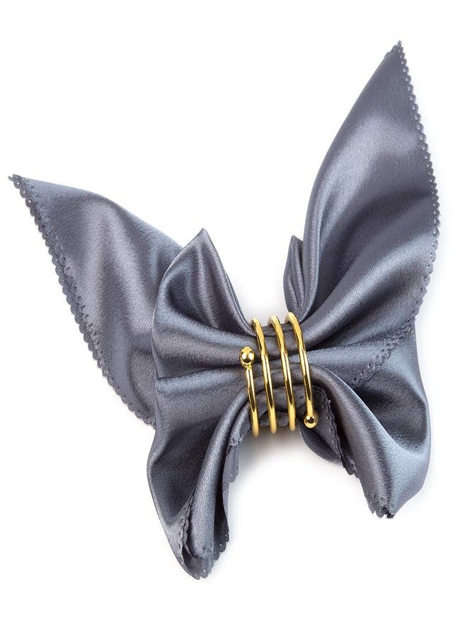 Jofefe 6Pcs Gold Napkin Rings Round Napkin Ring Set of 6 Napkin Holders for Cloth Napkins for Wedding, Thanksgiving, Fall Party, Valentines Day, Easter Table Decor. - Image 2