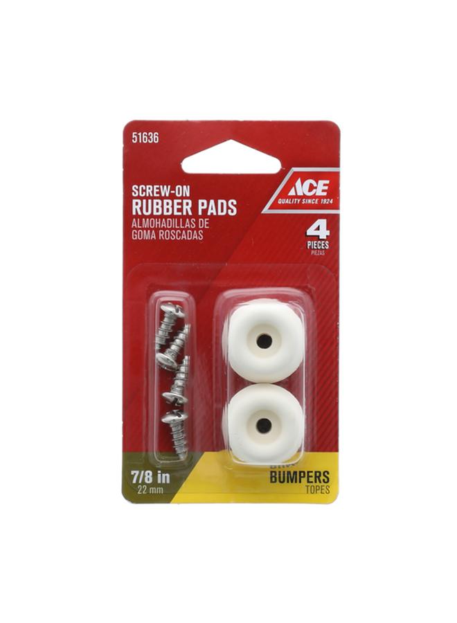 ACE Round Shaped Screw-On Rubber Bumper Pads Off-White 22mm ‎9131/ACE - Image 1