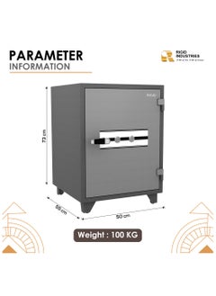 RIGID Fire Resistant Steel Safe with Dual Key Lock, 100Kg  - Image 2