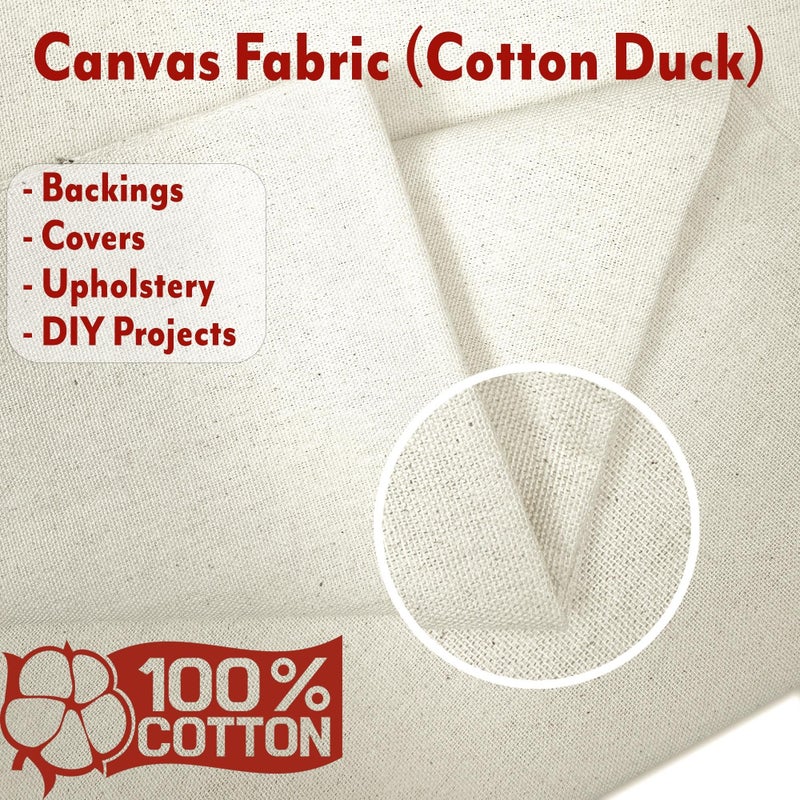 Barcelonetta | Canvas Fabric | Cotton Duck | Heavy | Natural 10oz | 62'' Wide | Arts & Crafts, Backings, Covers, Placemats (1 Yard) - Image 3