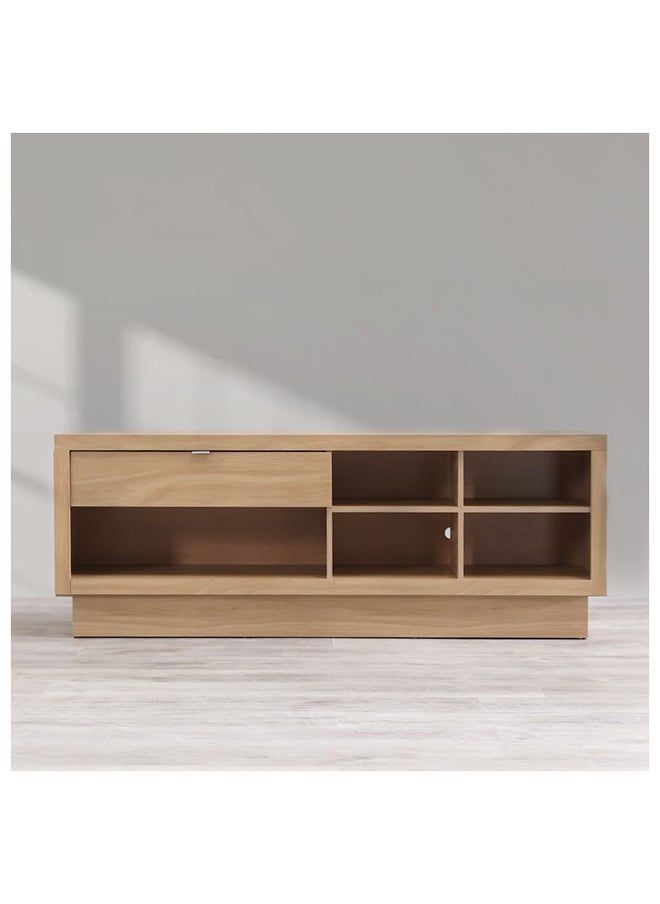 DANUBE HOME Azul TV Cabinet For Up To 65 Inches TV Entertainment Wall Unit Furniture Wooden TV Stand For Living Room Bedroom TV Rack L160xW40xH60 cm Natural  - Image 4