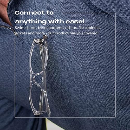 Readerest Magnetic Eyeglass Holders (2 Pack), Secure Clip for Reading Glasses, Sunglasses & ID Badges, Glasses Holders for Readers, Dad Gift, Eyewear Accessories Made in The USA (Stainless Steel) - Image 2