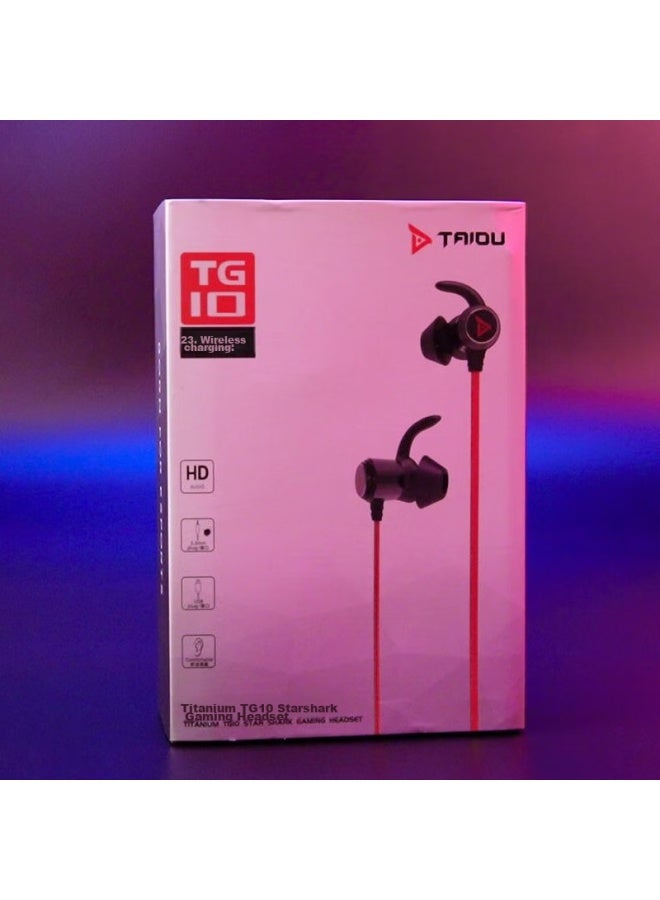 Taidu Tg10 Star Shark Gaming In-ear Headphones, Usb Cable 2.5m, With High-definition Microphone, Compatible With Desktop And Laptop Computers, Integrated Audio And Microphone, Red And Black - Image 2