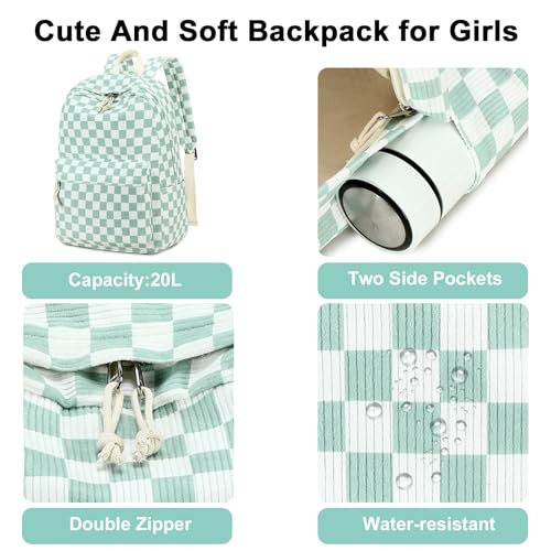 BTOOP School Backpack for Teens Large Corduroy Bookbag Lightweight 15.6 inch Laptop Bag for Girls Women Casual High School College - Image 5