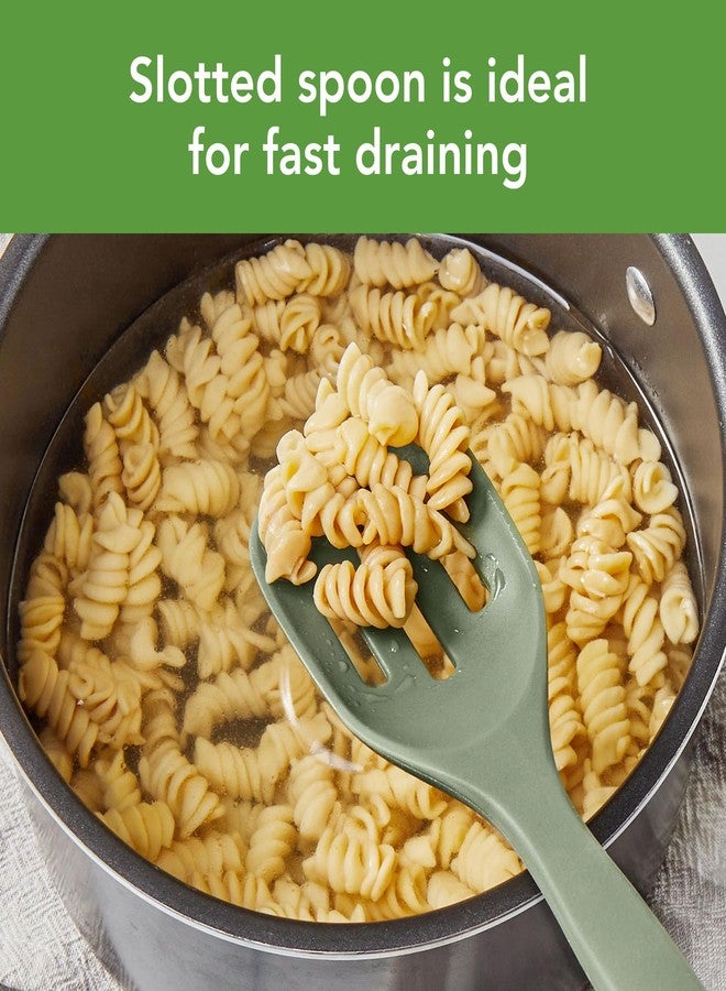 توفولو مجموعة ملاعق سيليكون من توفولو إيليمنتس، قطعتان، للخلط والتقديم، مناسبة للطهي غير اللاصق، آمنة للغسل في غسالة الأطباق، مقاومة للحرارة، لون أخضر زعتر - Image 3