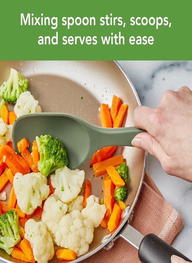 توفولو مجموعة ملاعق سيليكون من توفولو إيليمنتس، قطعتان، للخلط والتقديم، مناسبة للطهي غير اللاصق، آمنة للغسل في غسالة الأطباق، مقاومة للحرارة، لون أخضر زعتر - Image 4