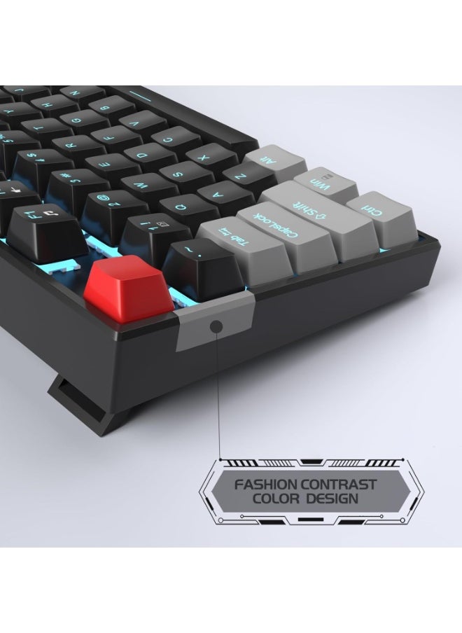 MageGee MageGee 75% Mechanical Gaming Keyboard, Red Switch, LED Blue Backlit, 87 Keys Compact TKL Wired Computer Keyboards for Windows Laptop PC Gamer - Black/Grey  - Image 3