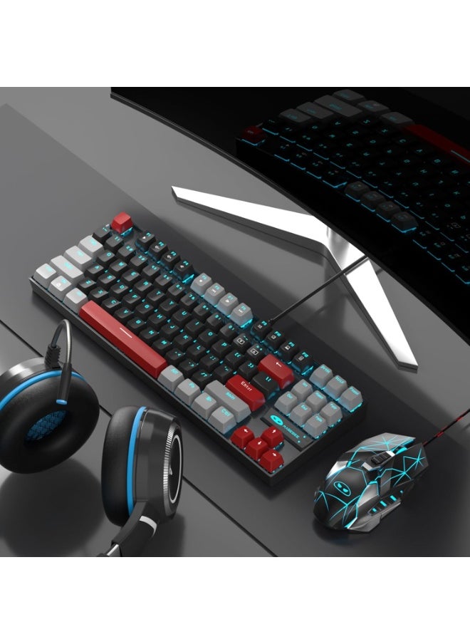 MageGee MageGee 75% Mechanical Gaming Keyboard, Red Switch, LED Blue Backlit, 87 Keys Compact TKL Wired Computer Keyboards for Windows Laptop PC Gamer - Black/Grey  - Image 5