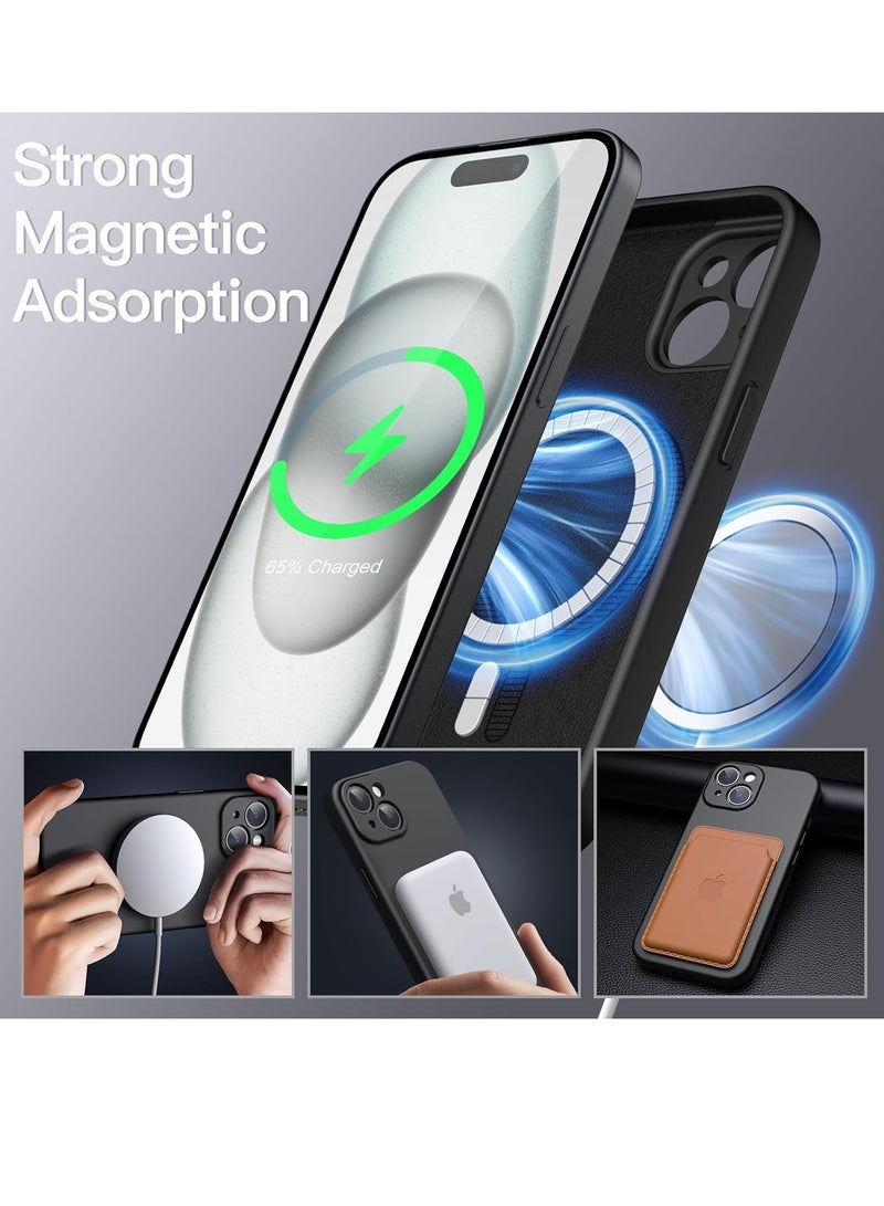 ELTRAZONE Magnetic Silicone Case for iPhone 15 6.1-Inch, Compatible with MagSafe, Phone Cover with Camera Lens Full Protection (Black) - Image 3