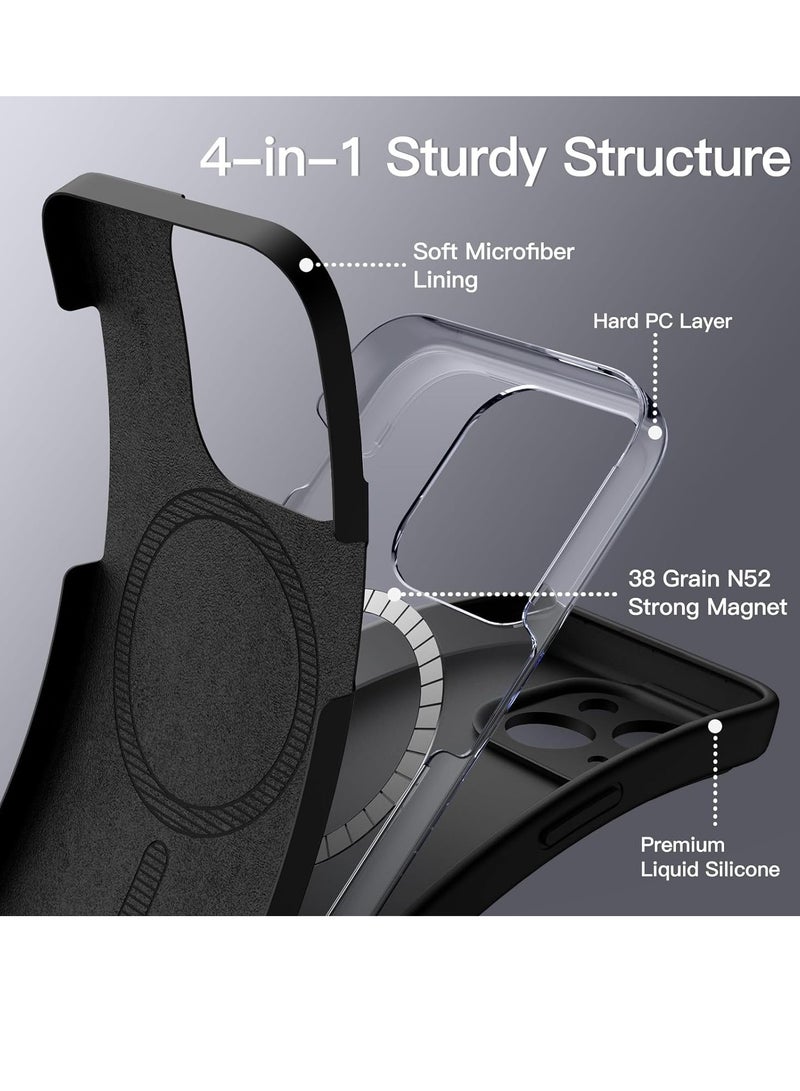 ELTRAZONE Magnetic Silicone Case for iPhone 15 6.1-Inch, Compatible with MagSafe, Phone Cover with Camera Lens Full Protection (Black) - Image 4