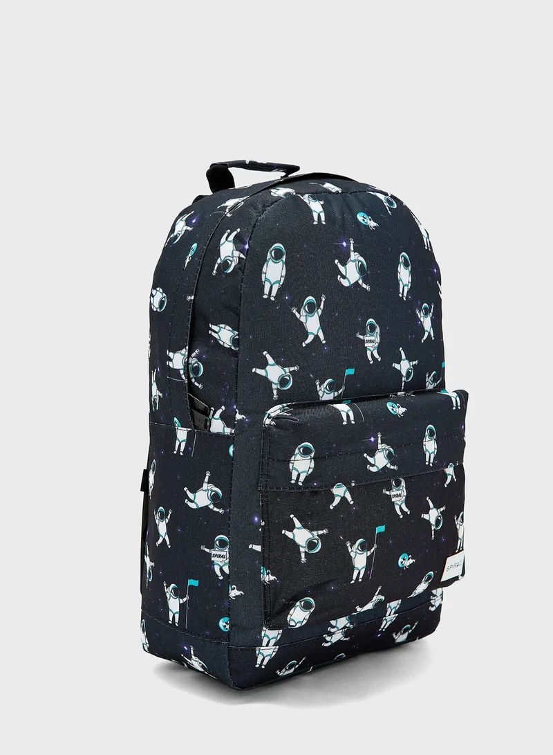 Spiral Astronaut Printed Backpack