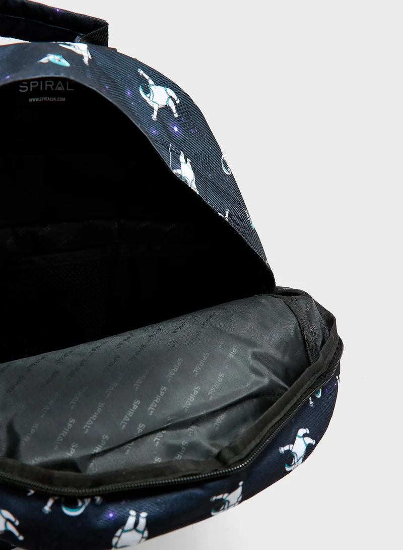 Spiral Astronaut Printed Backpack