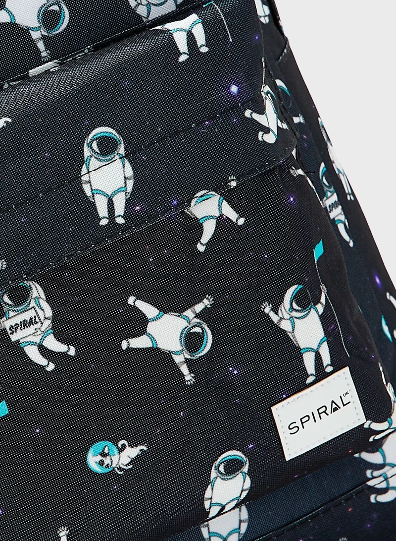 Spiral Astronaut Printed Backpack