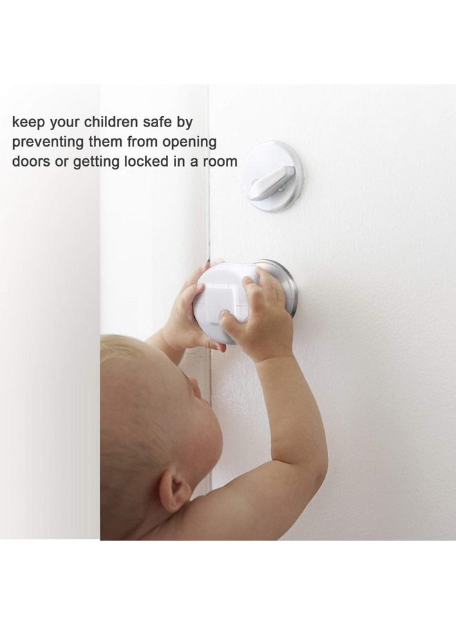 BETERTEK Door Knob Safety Cover For Kids, Child Proof Door Knob Covers, Baby Safety Door Knob Handle Cover Lockable Design (4 Pack)  - Image 4