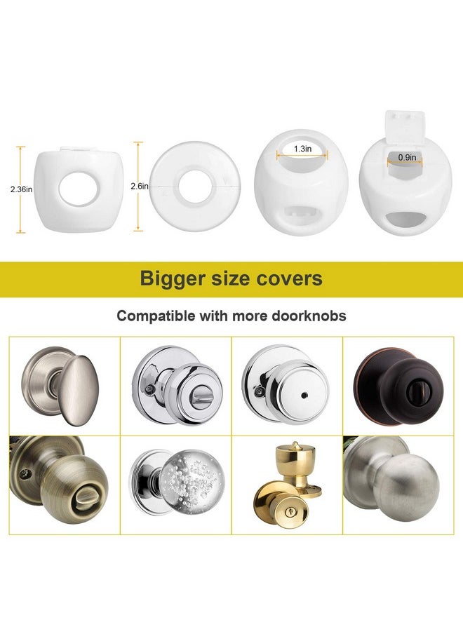 BETERTEK Door Knob Safety Cover For Kids, Child Proof Door Knob Covers, Baby Safety Door Knob Handle Cover Lockable Design (4 Pack)  - Image 2