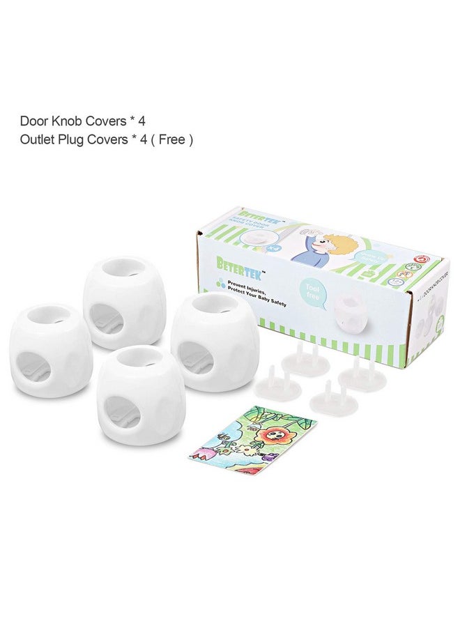 BETERTEK Door Knob Safety Cover For Kids, Child Proof Door Knob Covers, Baby Safety Door Knob Handle Cover Lockable Design (4 Pack)  - Image 5
