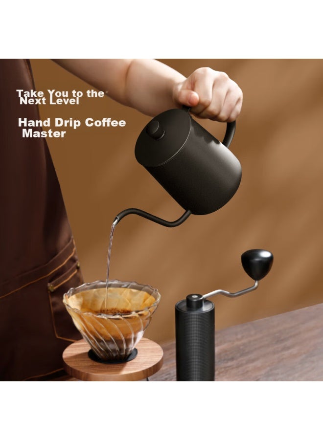 JD.com Jd Jingzao Pour-over Kettle With Fine Spout, Home Use, Hanging Ear, Pour-over Coffee, 304 Stainless Steel Pot, Non-stick Coating, Starry Black, 600ml - Image 2