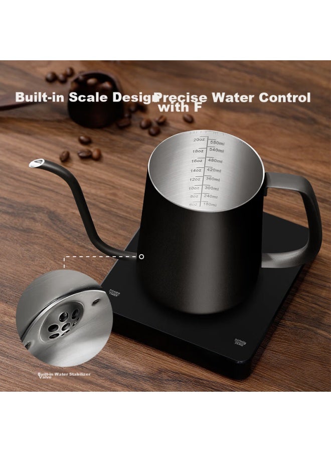 JD.com Jd Jingzao Pour-over Kettle With Fine Spout, Home Use, Hanging Ear, Pour-over Coffee, 304 Stainless Steel Pot, Non-stick Coating, Starry Black, 600ml - Image 4