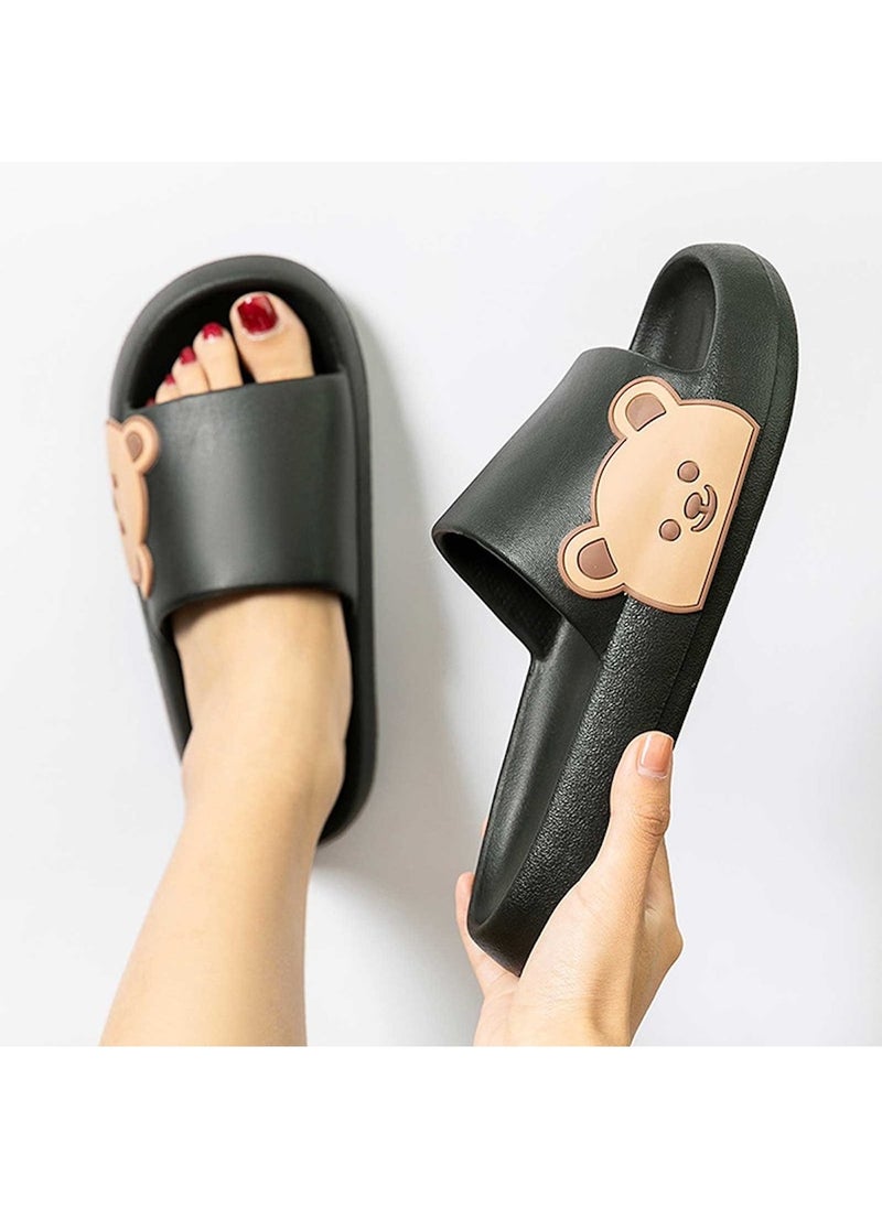 Huitich Black Side Bear Slide Sandals – Size 38–39  - Image 4