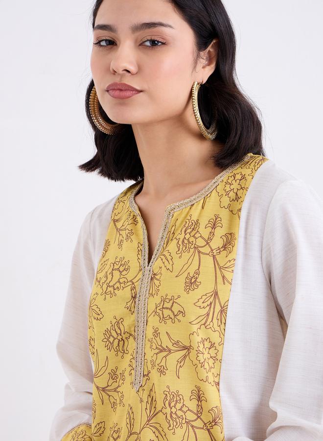 Amirah Printed Center Panel Cotton A-Line Jalabiya - Image 4