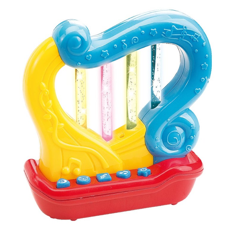 WEofferwhatYOUwant WEofferwhatYOUwant Baby Harp Baby Musical Instrument Interactive Music Toy with Lullabies LED Lights PlayAlong Mode with The Harp Strings Portable Travel Size for Small Hands 