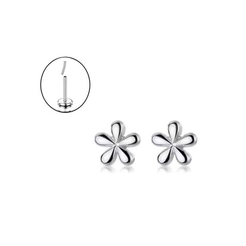 Cykdohy 16G Cute Daisy Flower Cartilage Tragus Earring for Women Men Titanium Silver Dainty Minimalist Tiny Small Stud Threadless Push In Helix Conch Hypoallergenic Flat Back Studs Ear Piercing Jewelry (6mm) - Image 2