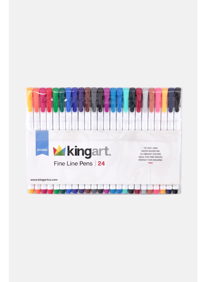 KINGART - 24 Pieces Fine Line Pens, White - Image 1