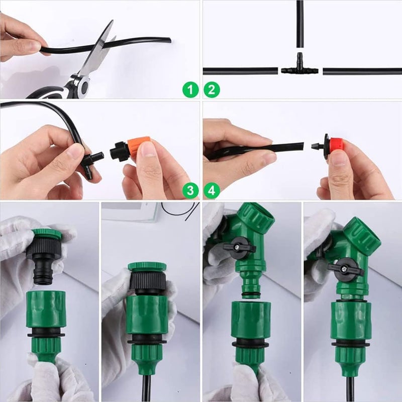 SCIENISH 25M 30M 40M 50M Micro Drip Irrigation System Sprinkler Plant Watering Irrigation Kit for Outdoor, Flower, Lawn, Patio, Garden (40M) - Image 4