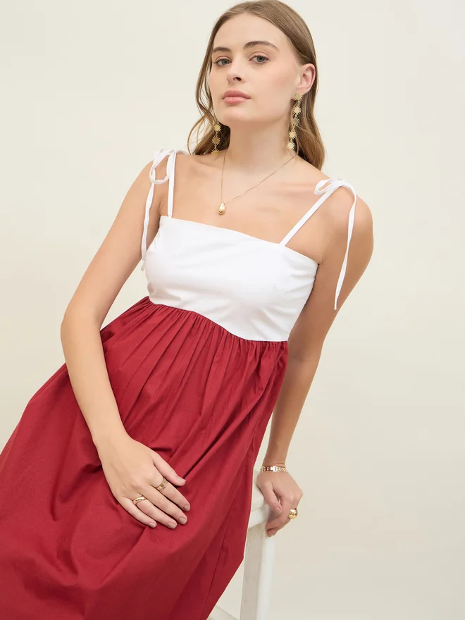 Styli Color Block Midi Dress