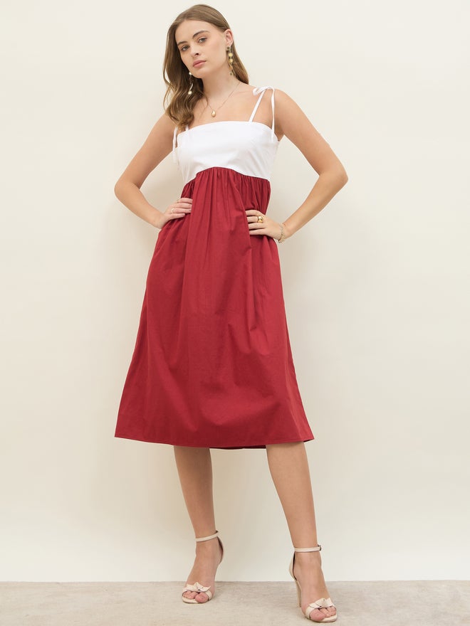 Styli Color Block Midi Dress  - Image 1