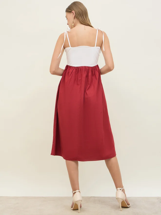 Styli Color Block Midi Dress
