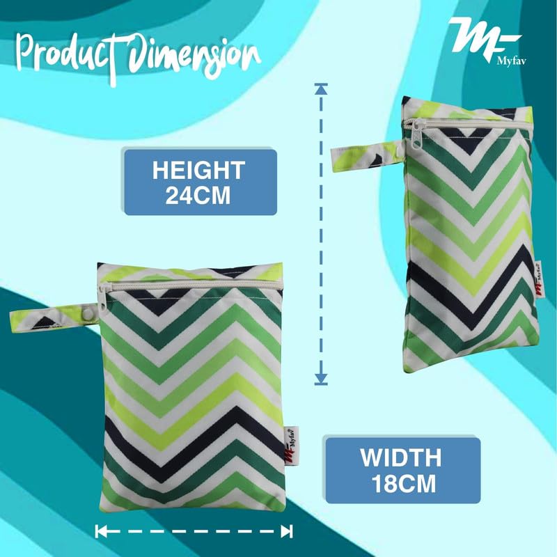 Myfav MY FAV Wet Dry Travel Laundry Bag Pack of 2| Water-Resistant Wet & Dry Pouch | Zipper Bag for Dirty Clothes; Bathing Suits; Gym Wear; Workout; Swimming & Travel Storage - Image 3