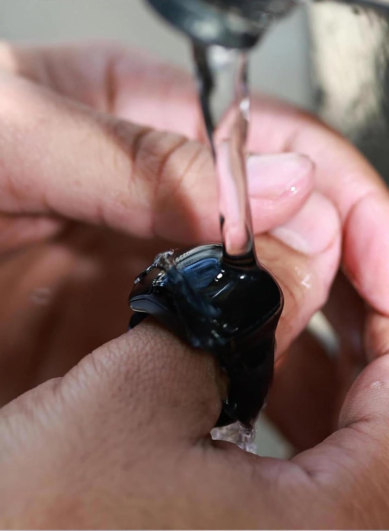 Smart Tasbih Zikr Rings, Interchangeable Tasbeeh Counter, Digital Tasbih Counter Rings 3 Size(18/20/22mm) & APP Support, Waterproof Azan Clock for Muslims, Prayer, Reminder, Home (Black) - Image 3