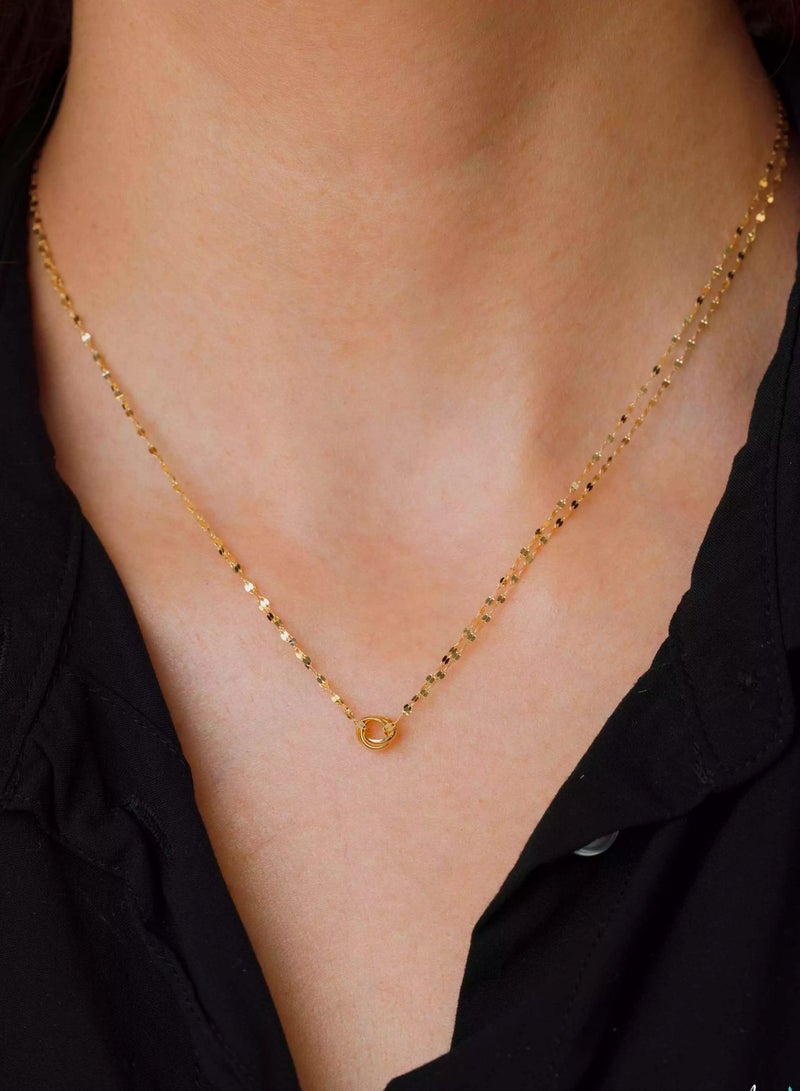 روبي آرت الذهب قلادة نسائية من الذهب الخالص عيار 18 قيراطًا , تصميم أنيق وفاخر - 1.25 جرام - Image 3