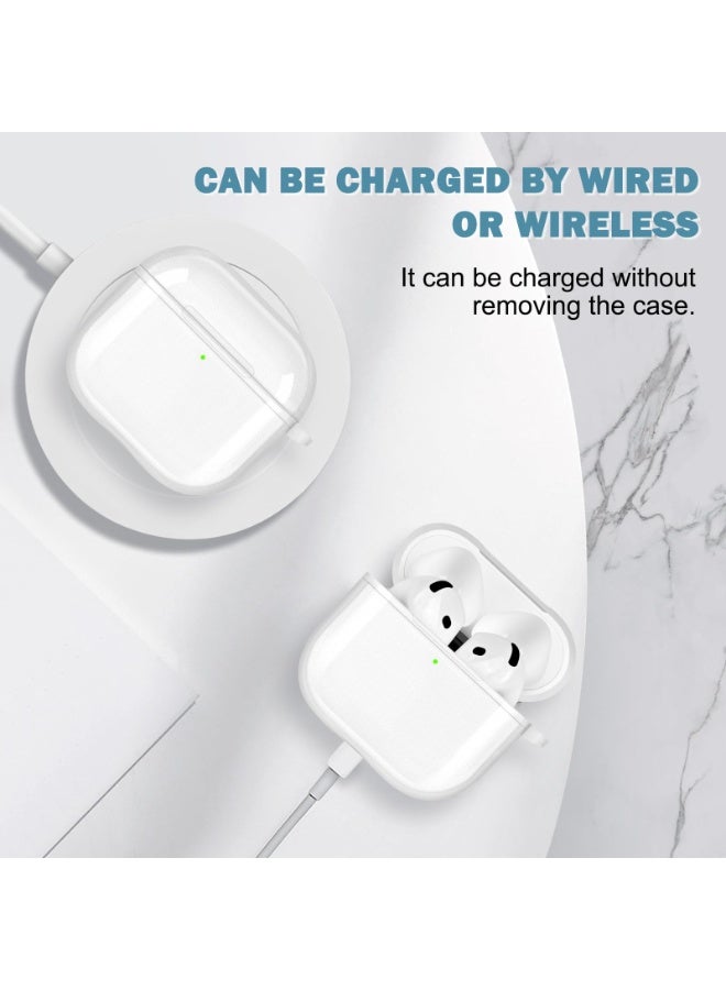 Suitable For Airpods Pro 3 Protective Case With Cleaning Kit, Soft Silicone Protective Case Suitable For Apple Airpods Pro 3 Women And Men, Airpods Pro Protective Case Accessory With Keychain,White - Image 4