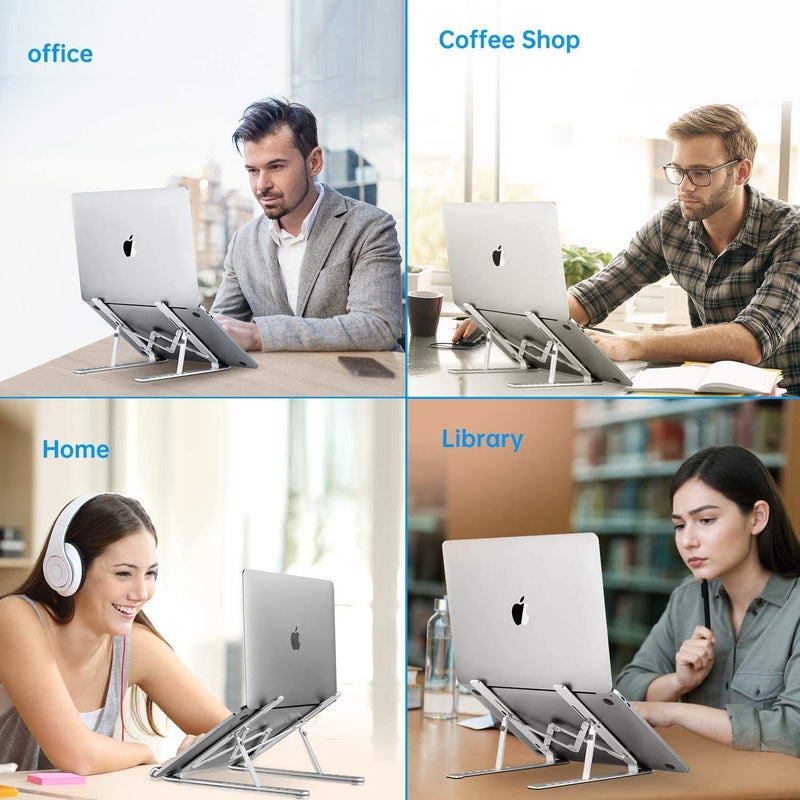 VDHJA Aluminium Alloy adjustableErgonomic Foldable Portable Tabletop LaptopDesktop Riser Stand Holder Compatible for laptops and all Other Notebook - Image 5