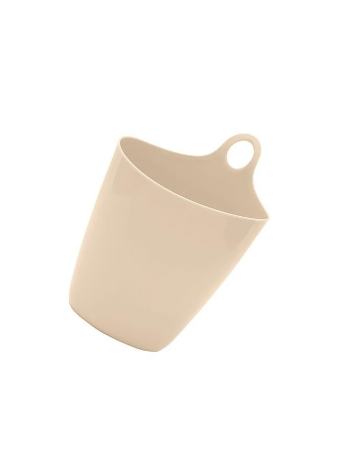 NIBEMINENT Small Hanging Trash Can Hangable Desktop Trashcan Student Desk Pen Holder Wall Mounted Mini Small Storage Bucket Beige  - Image 4