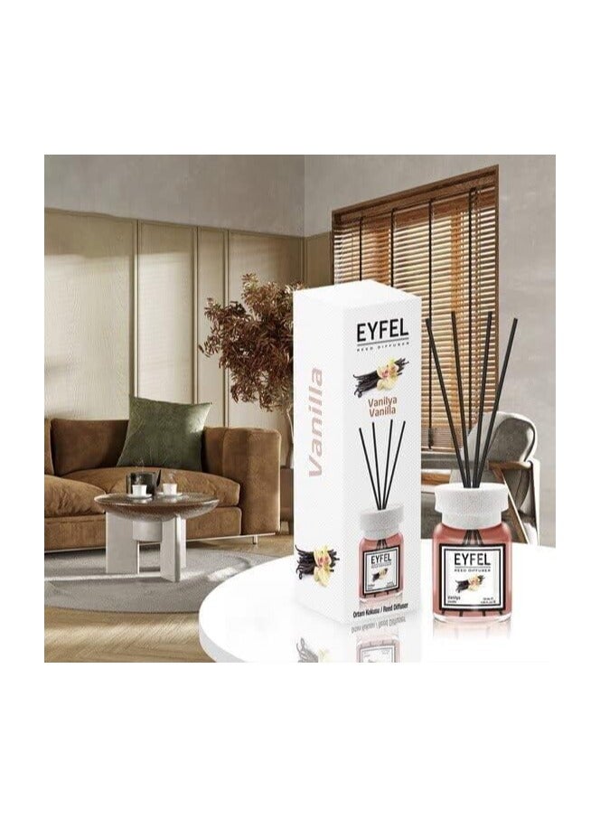 EYFEL Vanilla Reed Diffuser Set – 120ML Premium Long-Lasting Fragrance with Elegant Diffuser Sticks for Bathrooms, Living Spaces, Offices, Shops & Showrooms  - Image 2