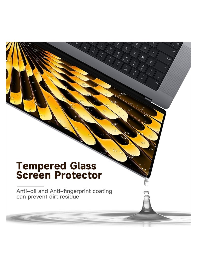 KASTWAVE عبوة واحدة من واقي الشاشة الزجاجي القابل للإزالة لجهاز Apple 2023 MacBook Air 15.3 بوصة M2 Chip A2941، صلابة 9H، بدون فقاعات أو خطوط، مضاد للخدش، مضاد لبصمات الأصابع، شفاف - Image 5