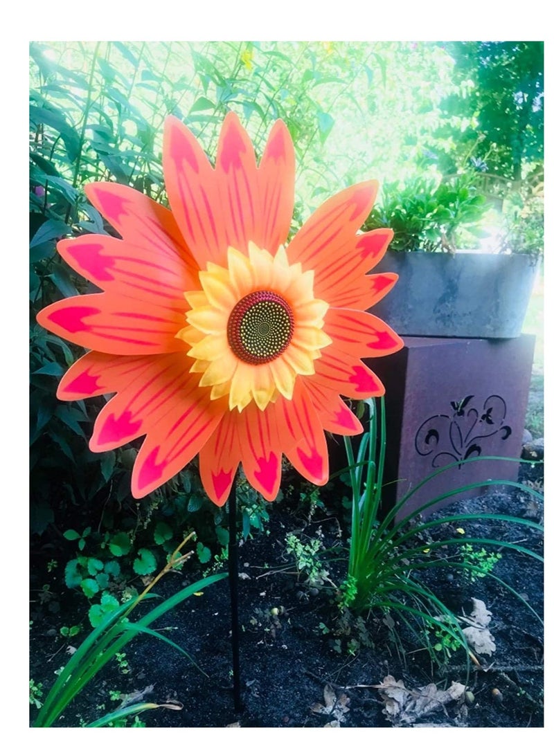 Barakah Sunflower Lawn Pinwheels Wind Spinners Garden Party Pinwheel Wind Spinner for Patio Lawn Garden Yard Outdoor Lawn Ornaments Wind Spinner Yard Art Pathway Patio Ornaments 6 PCS - Image 5