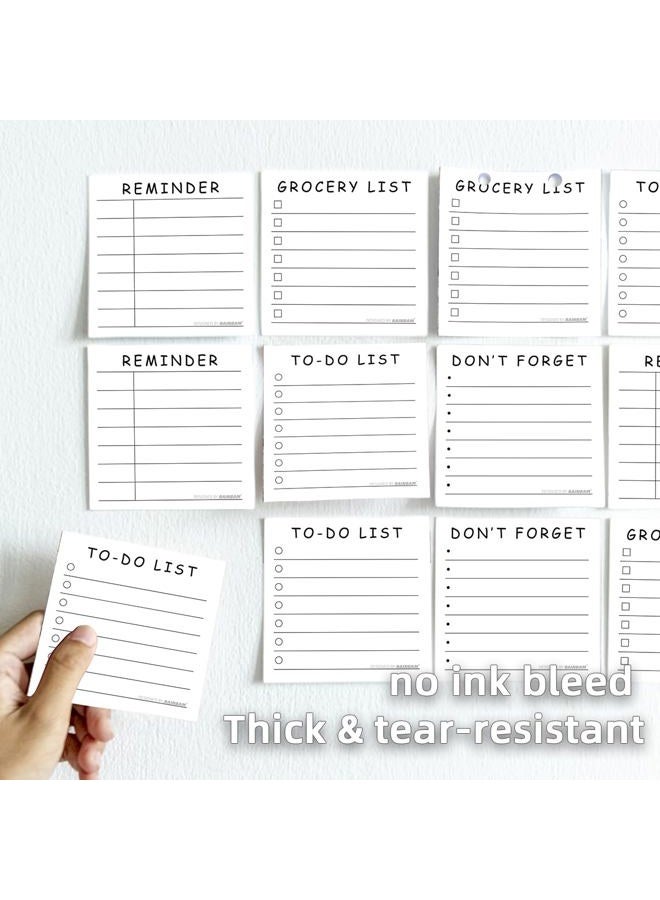 Rainbam Simple 4 Pack/200 Sheets 3x3 inch Self-Sticking Note Papers set, High-Adhesive Productivity Planner Pads for Time Management, Retro Daily Task Notes for Journal Office Home, Bulk Retro Stationery Gift - Image 4