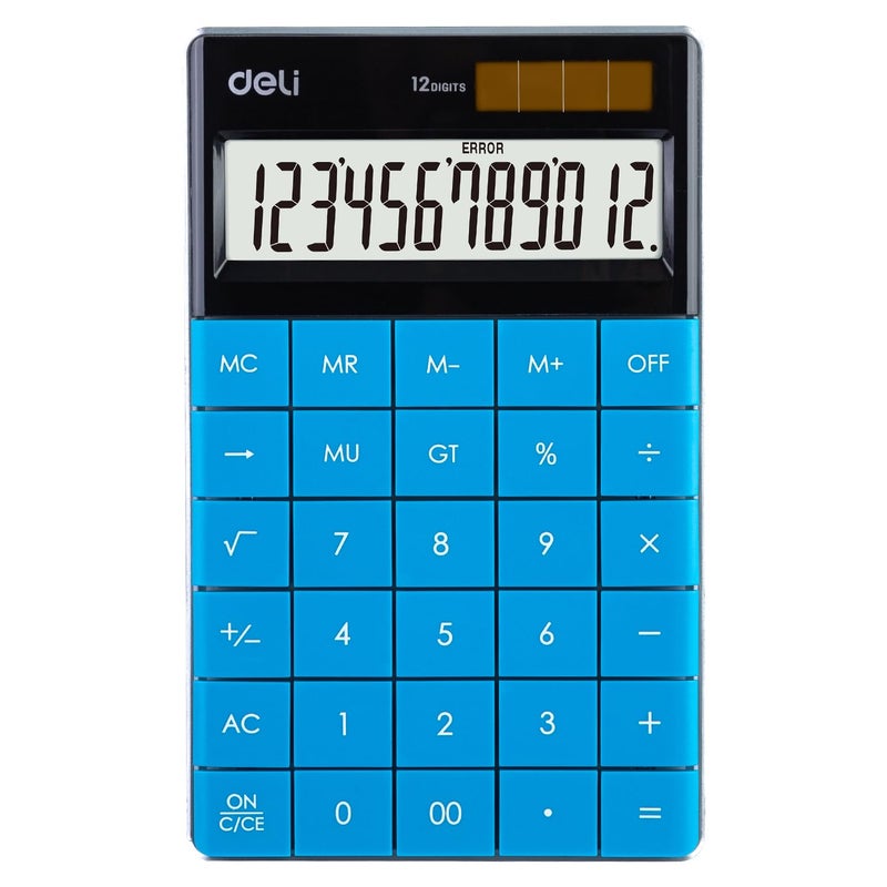 Deli W1589 12 Digit Big Size Calculator with GT Function and Compact Large Display - 3 Years Warranty | Blue - Image 1