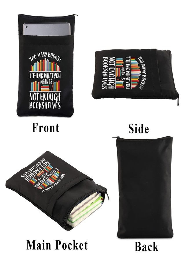 PLITI Bookworm Book Sleeve Book Lover Book Bag Book Club Gift Literary Book Theme Book Protector Bookish Gift (Enough Bookshelves BSBL) - Image 5