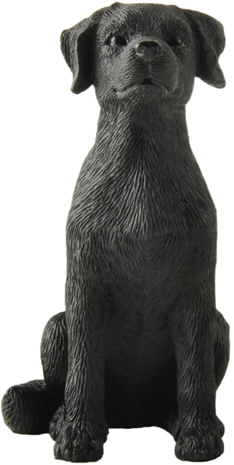 JFSM INC 325 Labrador Dog Sitting Up Figurine  Black Lab Gift Statue Decor