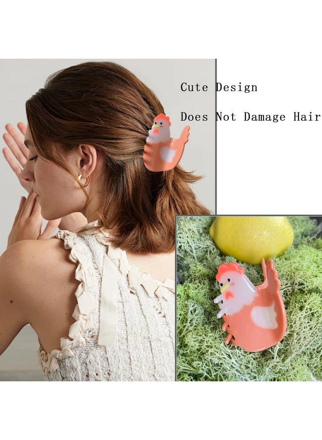 KuuGuu Chicken Claw Hair Clip, Korean Super Cute Animal Hair Clip Acetate Acid Anti-Slip Design Cartoon Barrettes 2024 New Interesting Big Hairpin For Women Girs Hair Accessories （1 Pcs-Chicken） - Image 3