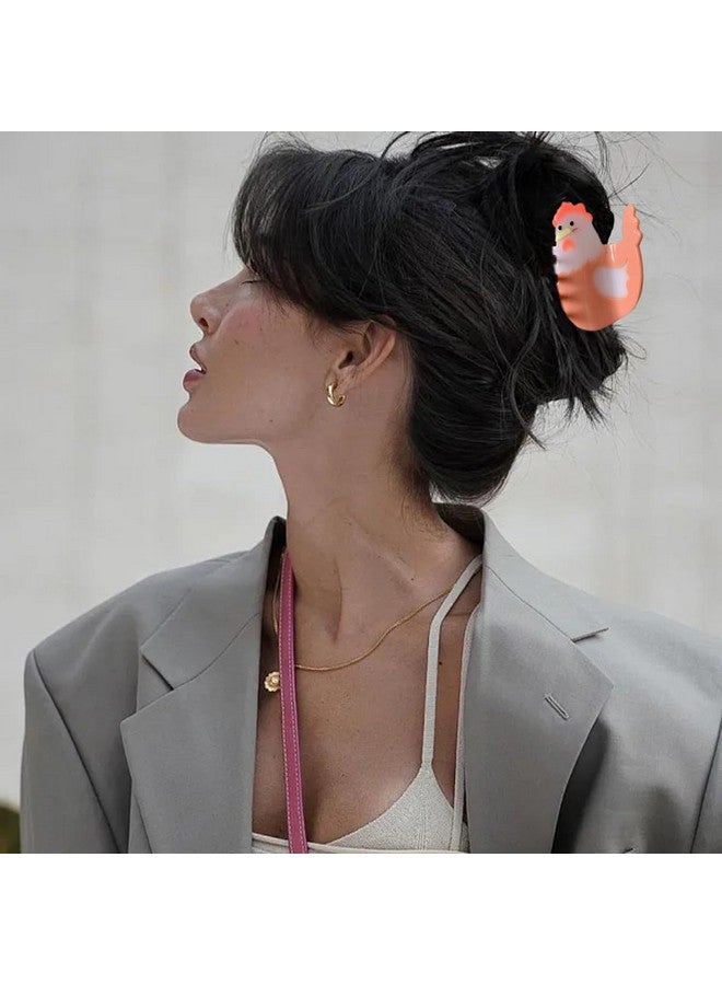 KuuGuu Chicken Claw Hair Clip, Korean Super Cute Animal Hair Clip Acetate Acid Anti-Slip Design Cartoon Barrettes 2024 New Interesting Big Hairpin For Women Girs Hair Accessories （1 Pcs-Chicken） - Image 4