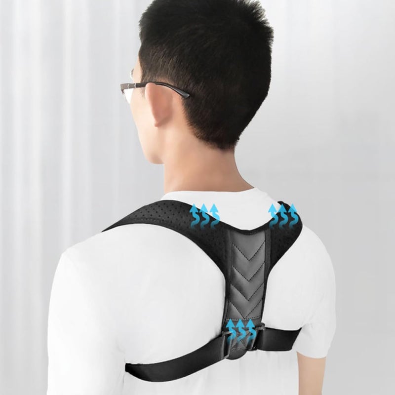 Adjustable Posture Corrector Belt Back Support Brace For Men And Women Black - Image 5