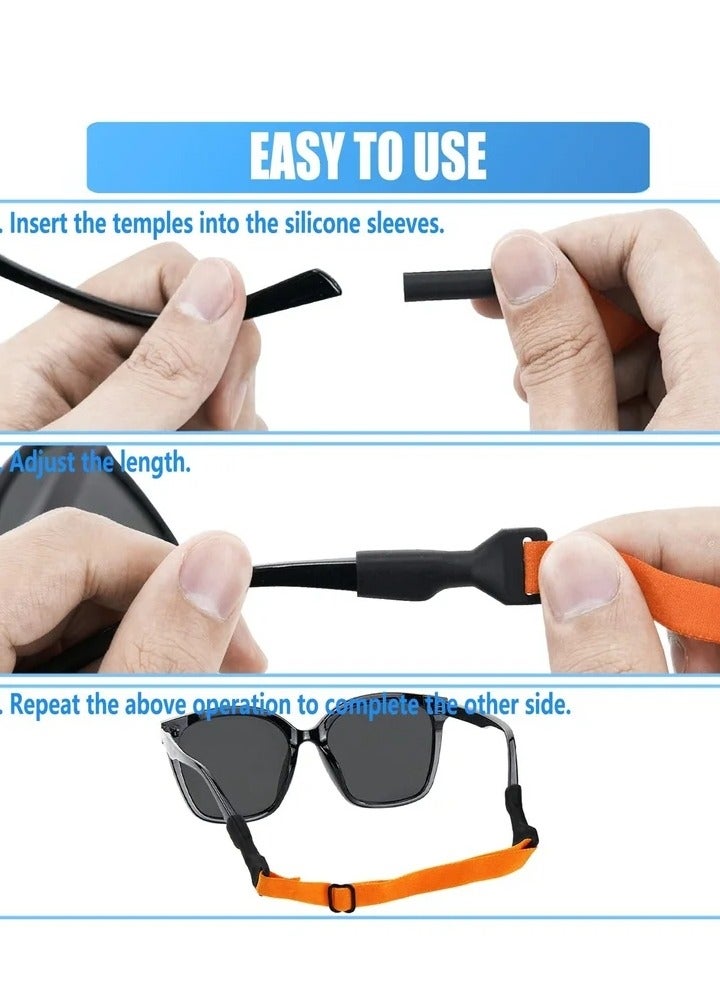 8 PCS Adjustable Glasses Strap Glasses Holder Sunglass Strap Universal Eyeglasses Strap Eye Glasses Holders Around Neck Sport Glasses Strap for Men Women Kids (4 Colors) - Image 4